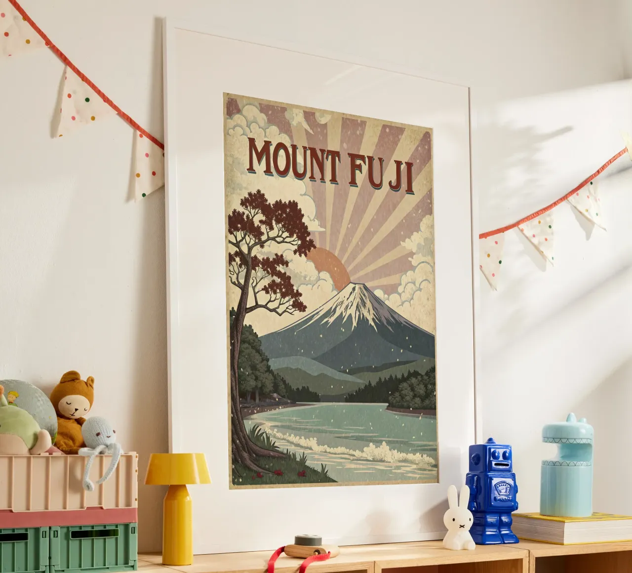 Mount Fuji vintage poster hahnemühle by 🎁 ARTVI-SHOP