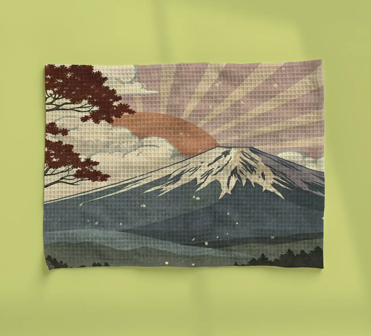 Mount Fuji vintage poster tea towel by 🎁 ARTVI-SHOP