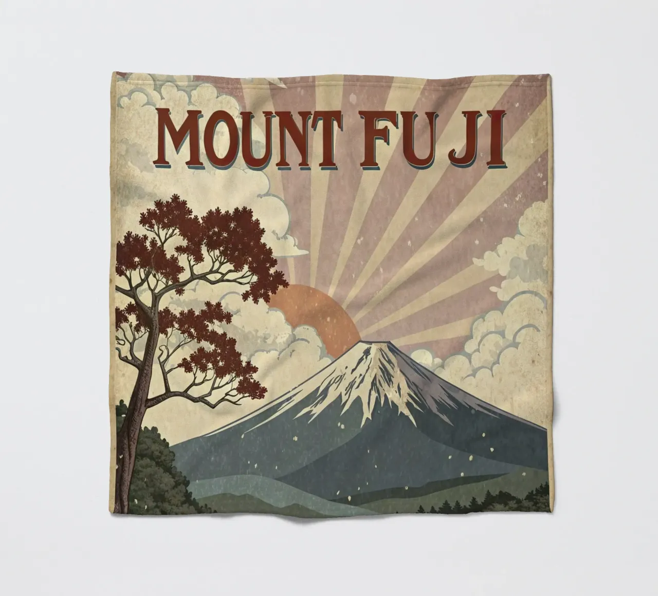 Poster d'epoca del Monte Fuji coperta in pile da 🎁 ARTVI-SHOP
