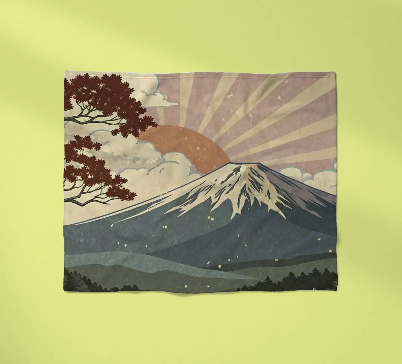 Poster d'epoca del Monte Fuji coperta in pile da 🎁 ARTVI-SHOP