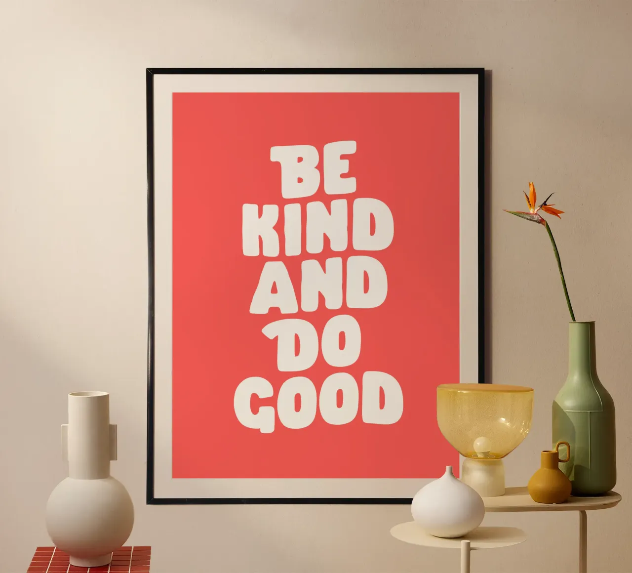 Be Kind and Do Good Design tipografico moderno e minimalista in grassetto carta hahnemühle da THE MOTIVATED TYPE