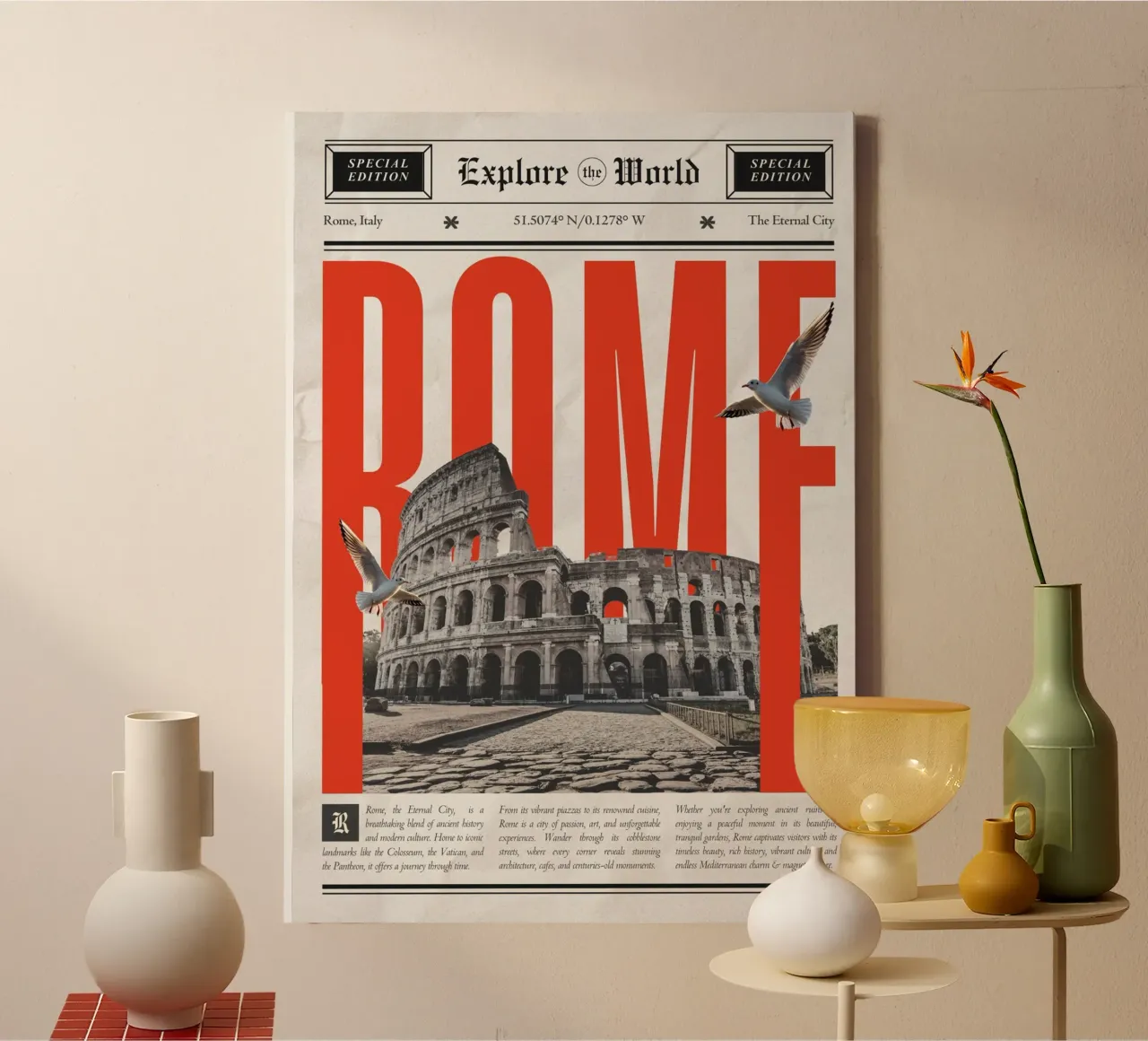 ROME tela con Cornice a cassetta da Einfach Uebel