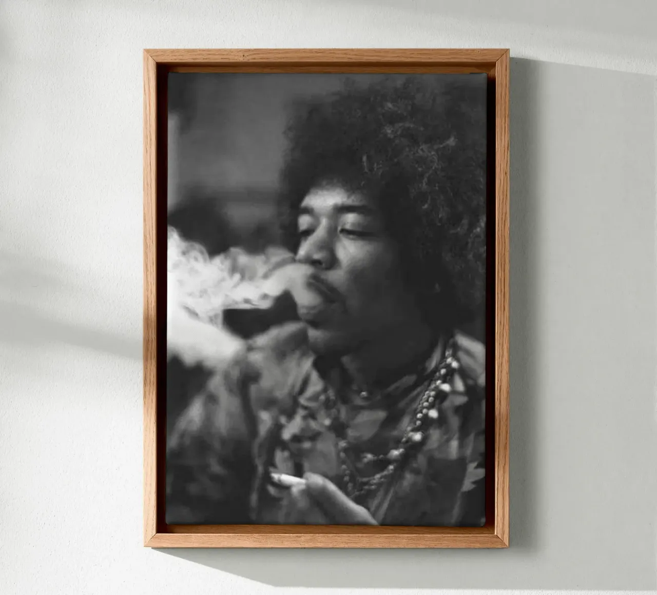 Jimi Enjoy Zigarette Leinwand mit Schattenfugenrahmen von Alex happy shop