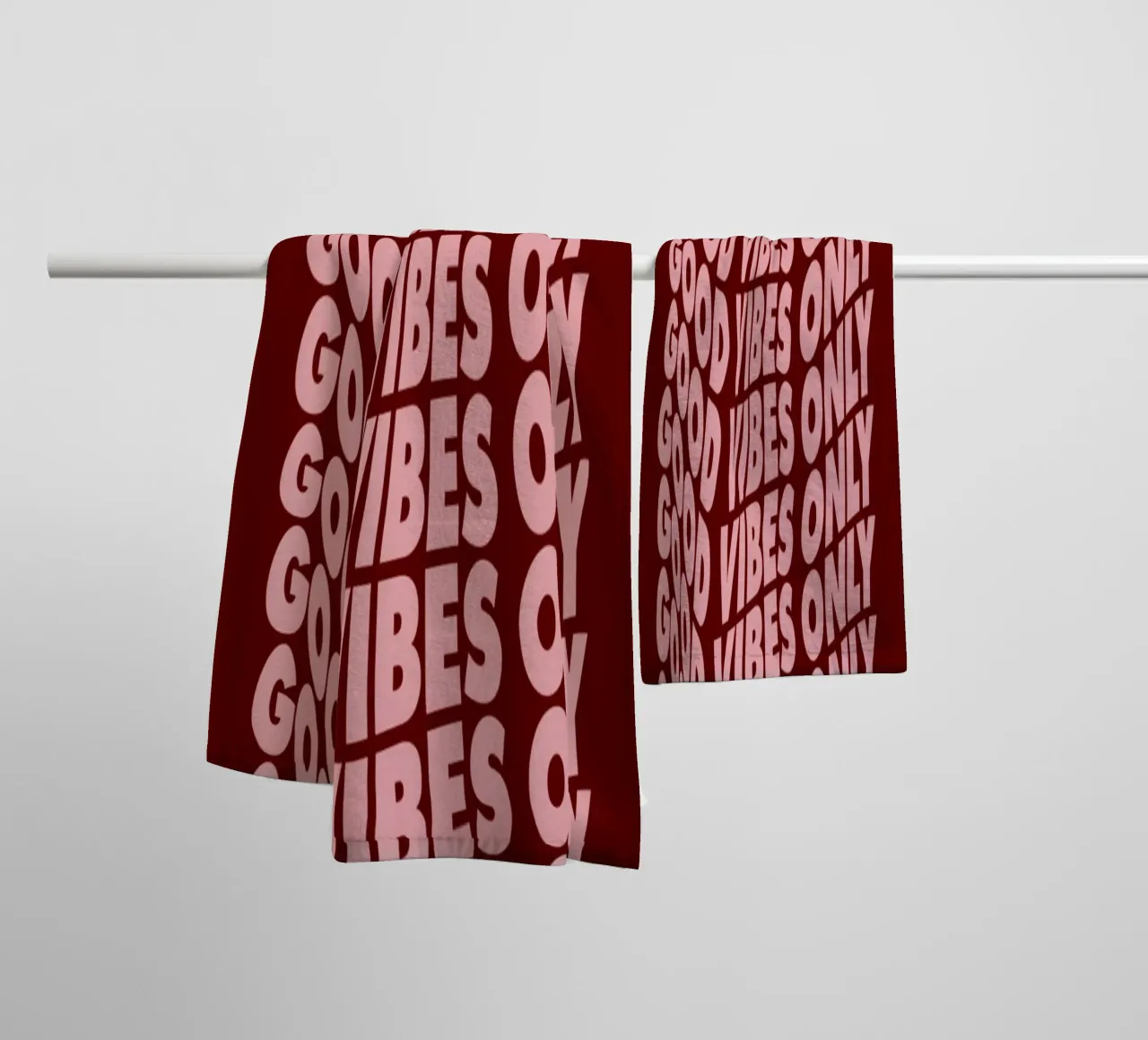 Good Vibes Only Abstract Modern Typografie Ontwerp Muur Art badhanddoek van THE MOTIVATED TYPE