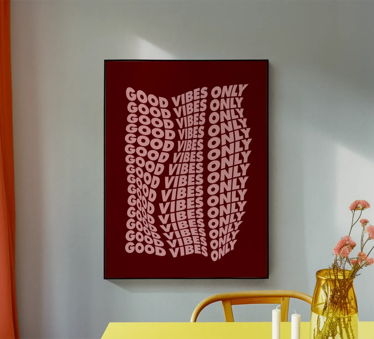 Good Vibes Only Abstract Modern Typografie Design Wall Art metacrilato de THE MOTIVATED TYPE