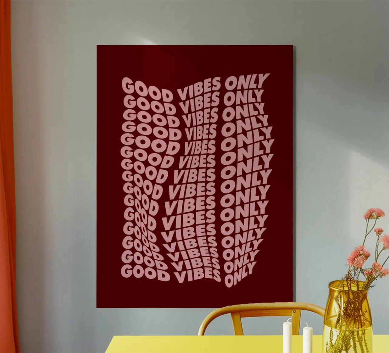 Good Vibes Only Abstract Modern Typografie Design Wall Art aluminio dibond de THE MOTIVATED TYPE
