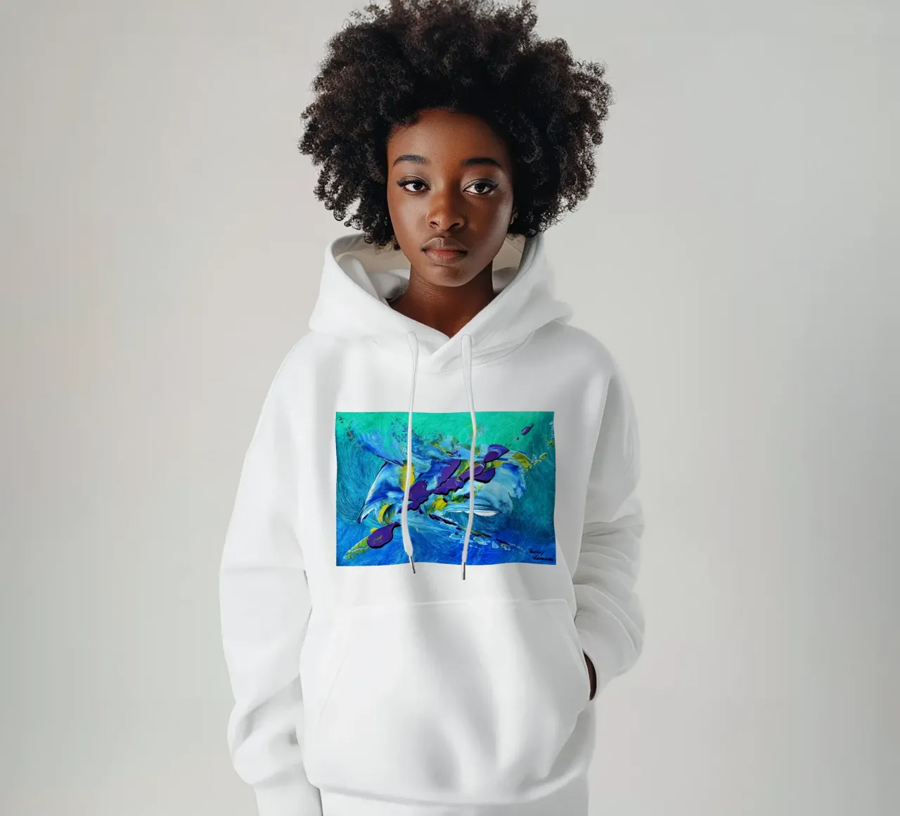 MESSAGE FROM THE HEART 2 felpa con cappuccio da Thierry Vobmann Abstract painting