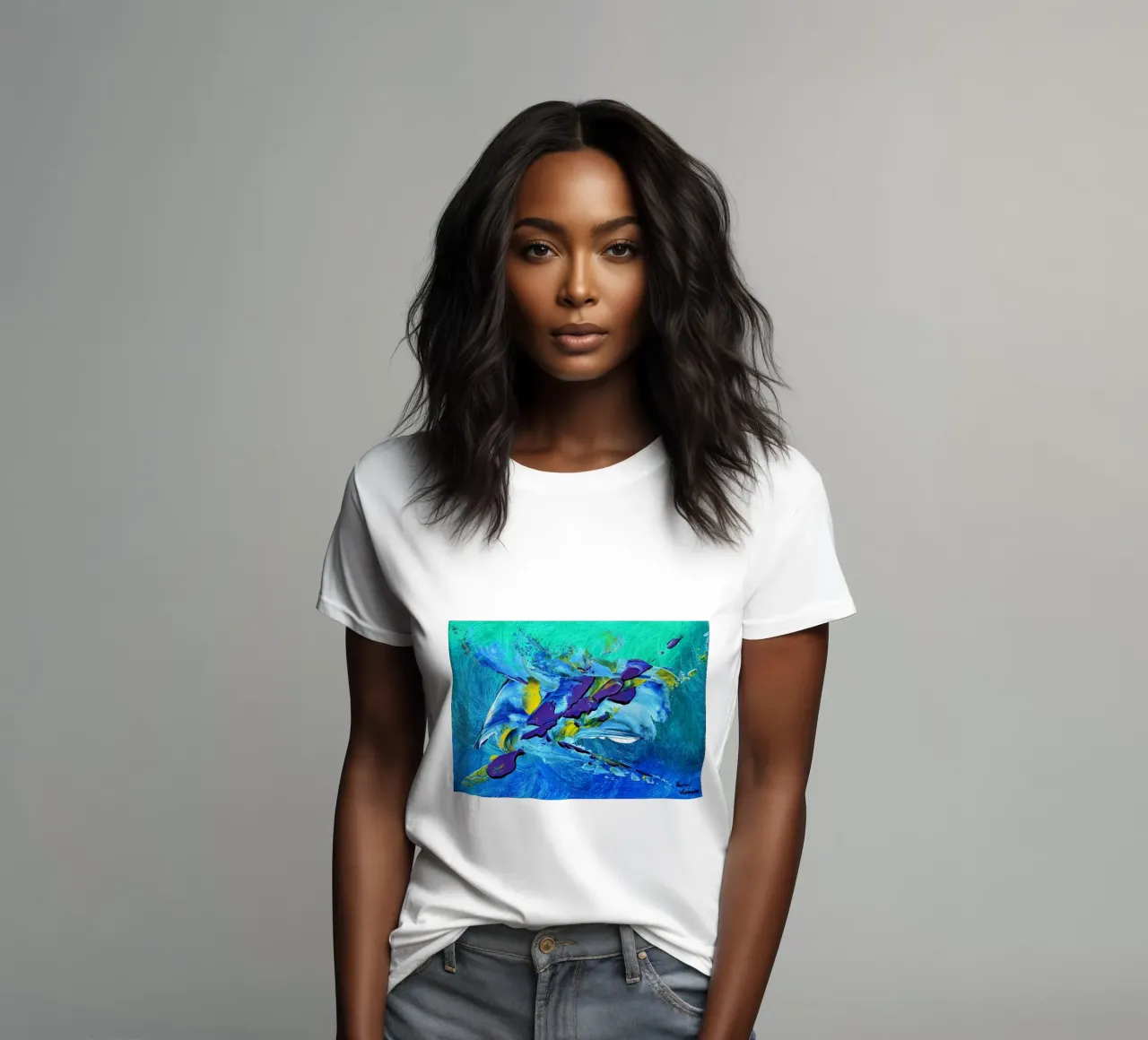 MESSAGE FROM THE HEART 2 t-shirt da donna da Thierry Vobmann Abstract painting