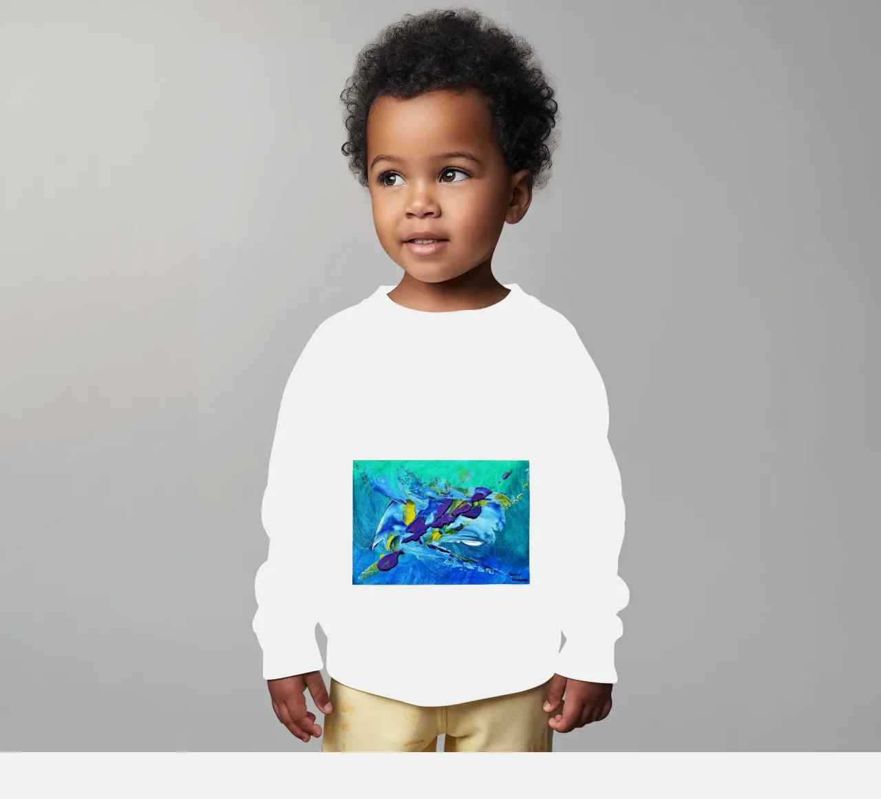 MESSAGE FROM THE HEART 2 felpa neonato da Thierry Vobmann Abstract painting