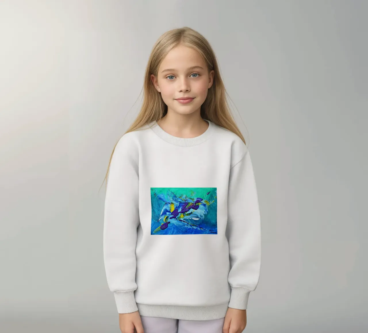 MESSAGE FROM THE HEART 2 sudadera para niño de Thierry Vobmann Abstract painting