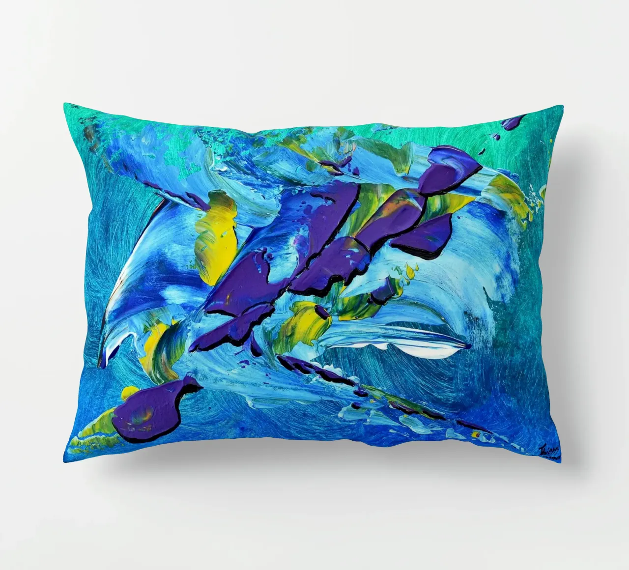 MESSAGE FROM THE HEART 2 cuscino da Thierry Vobmann Abstract painting