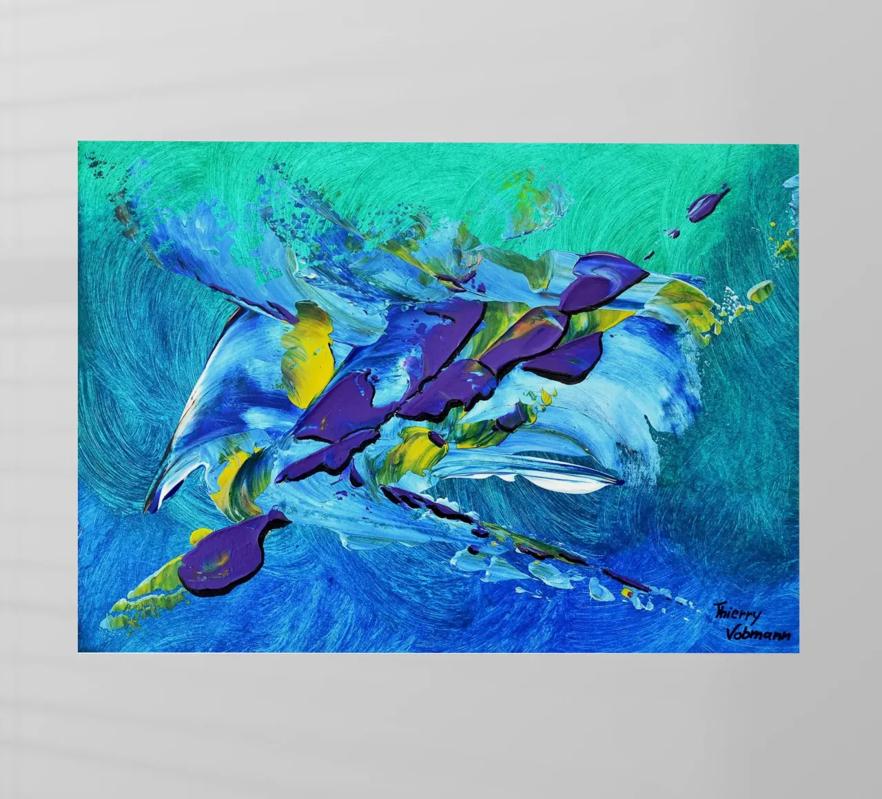 MESSAGE FROM THE HEART 2 pellicola backlit da Thierry Vobmann Abstract painting