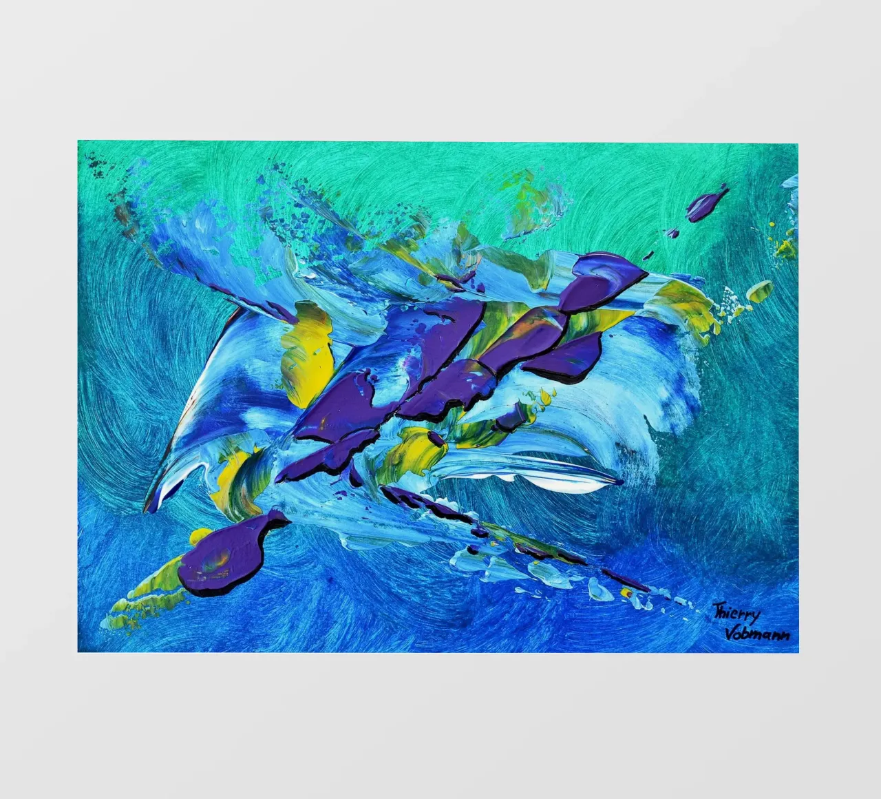 MESSAGE FROM THE HEART 2 pellicola backlit da Thierry Vobmann Abstract painting