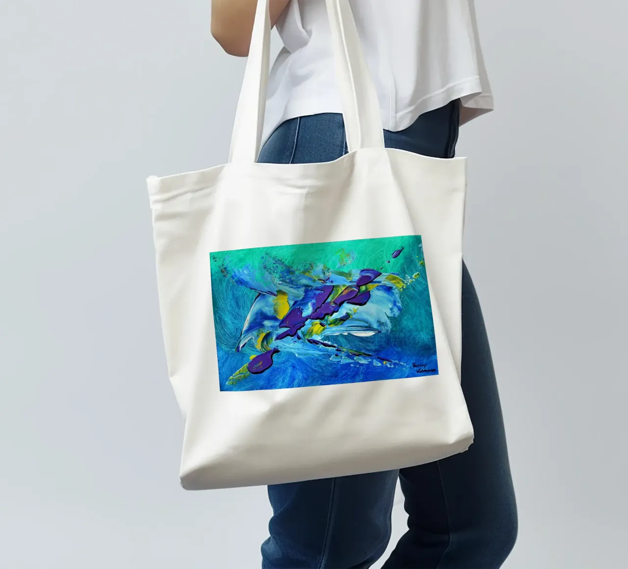 MESSAGE FROM THE HEART 2 tote bag de Thierry Vobmann Abstract painting