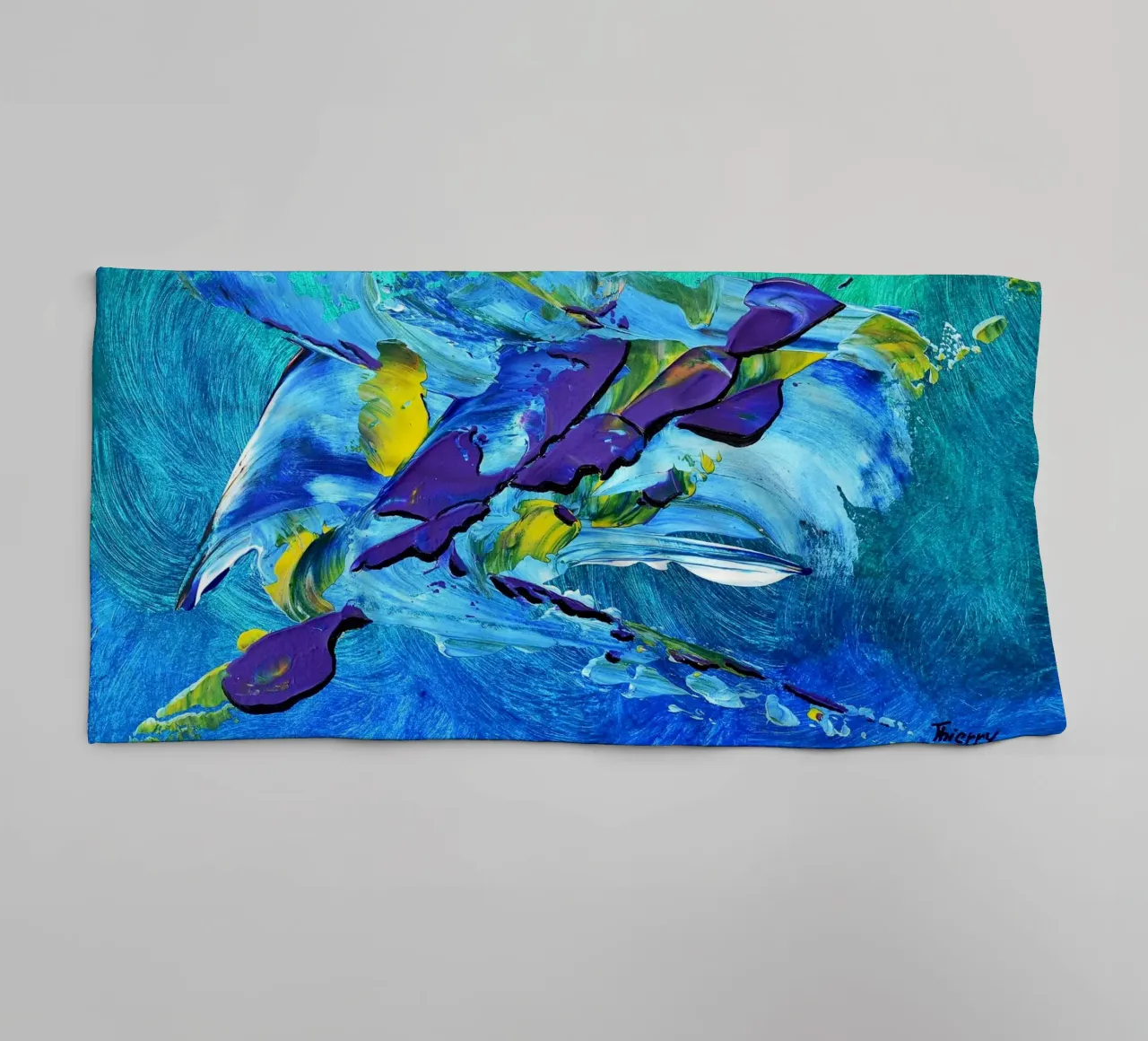MESSAGE FROM THE HEART 2 toalla de baño de Thierry Vobmann Abstract painting