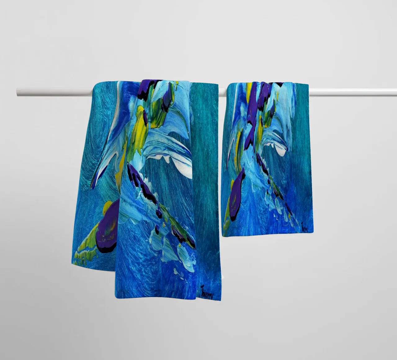 MESSAGE FROM THE HEART 2 asciugamano da bagno da Thierry Vobmann Abstract painting