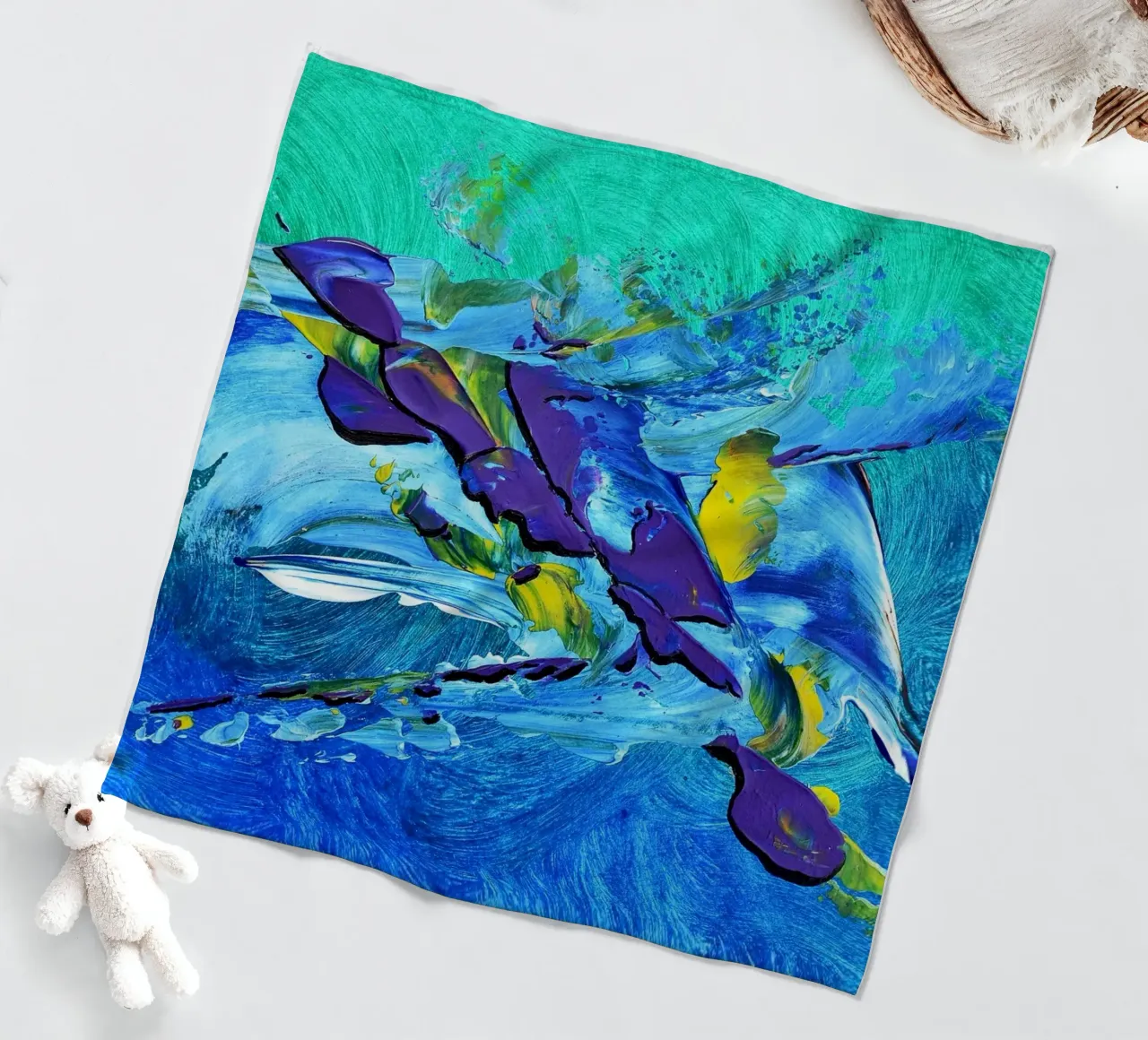 MESSAGE FROM THE HEART 2 coperta in pile da Thierry Vobmann Abstract painting