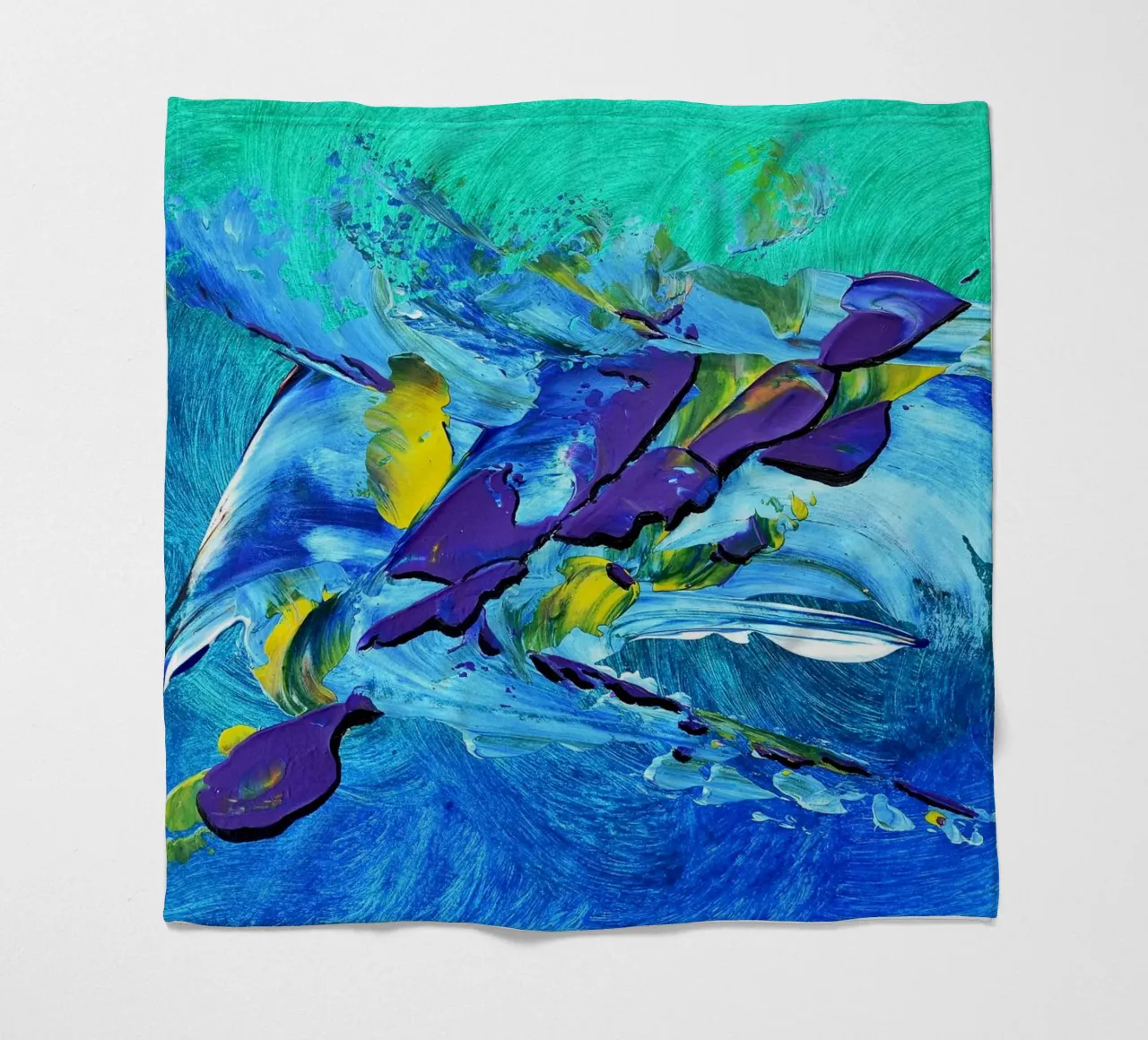 MESSAGE FROM THE HEART 2 coperta in pile da Thierry Vobmann Abstract painting