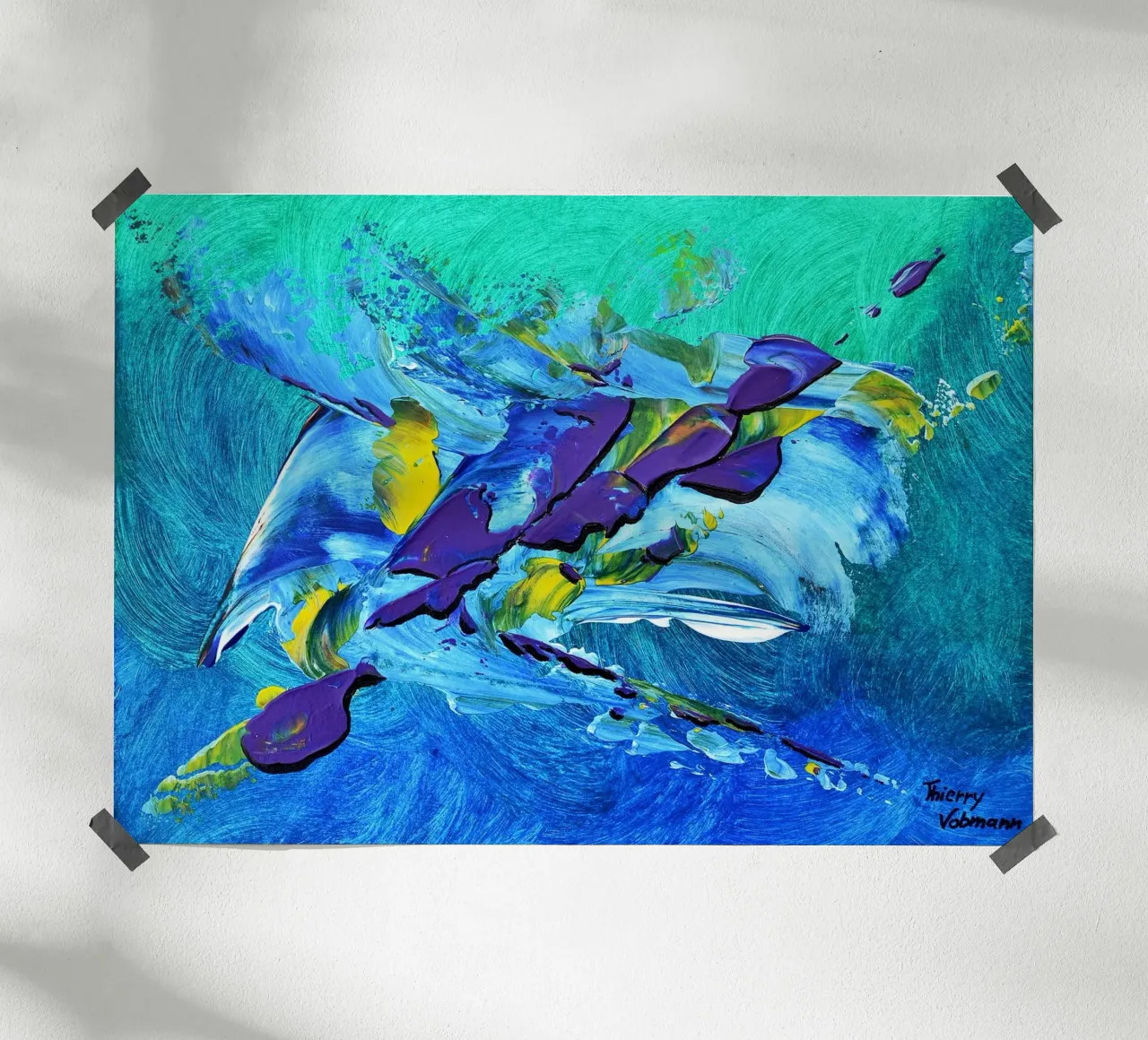 MESSAGE FROM THE HEART 2 carta hahnemühle da Thierry Vobmann Abstract painting