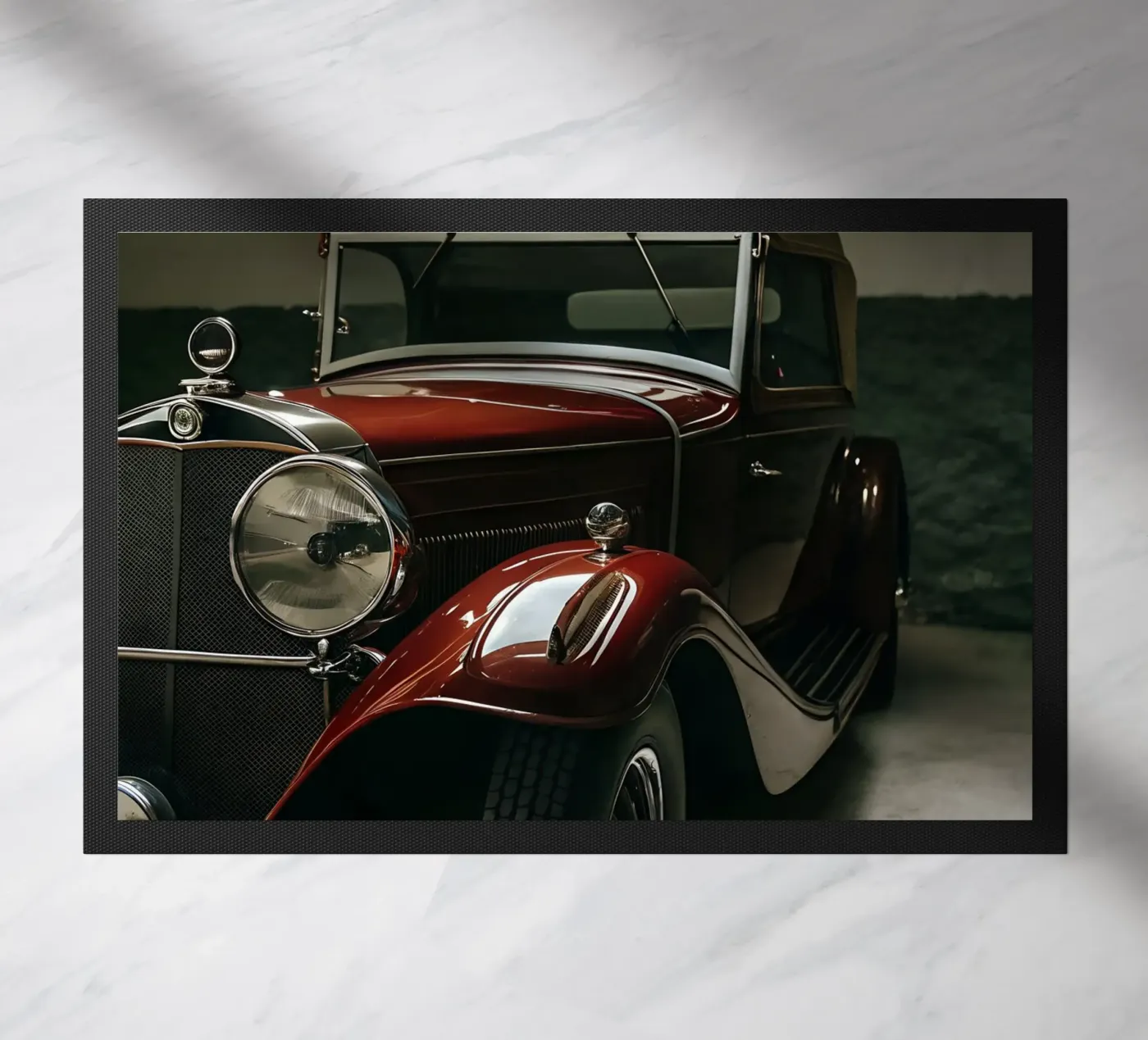 Einzigartiger roter Oldtimer Fußmatte von CAR EDITION