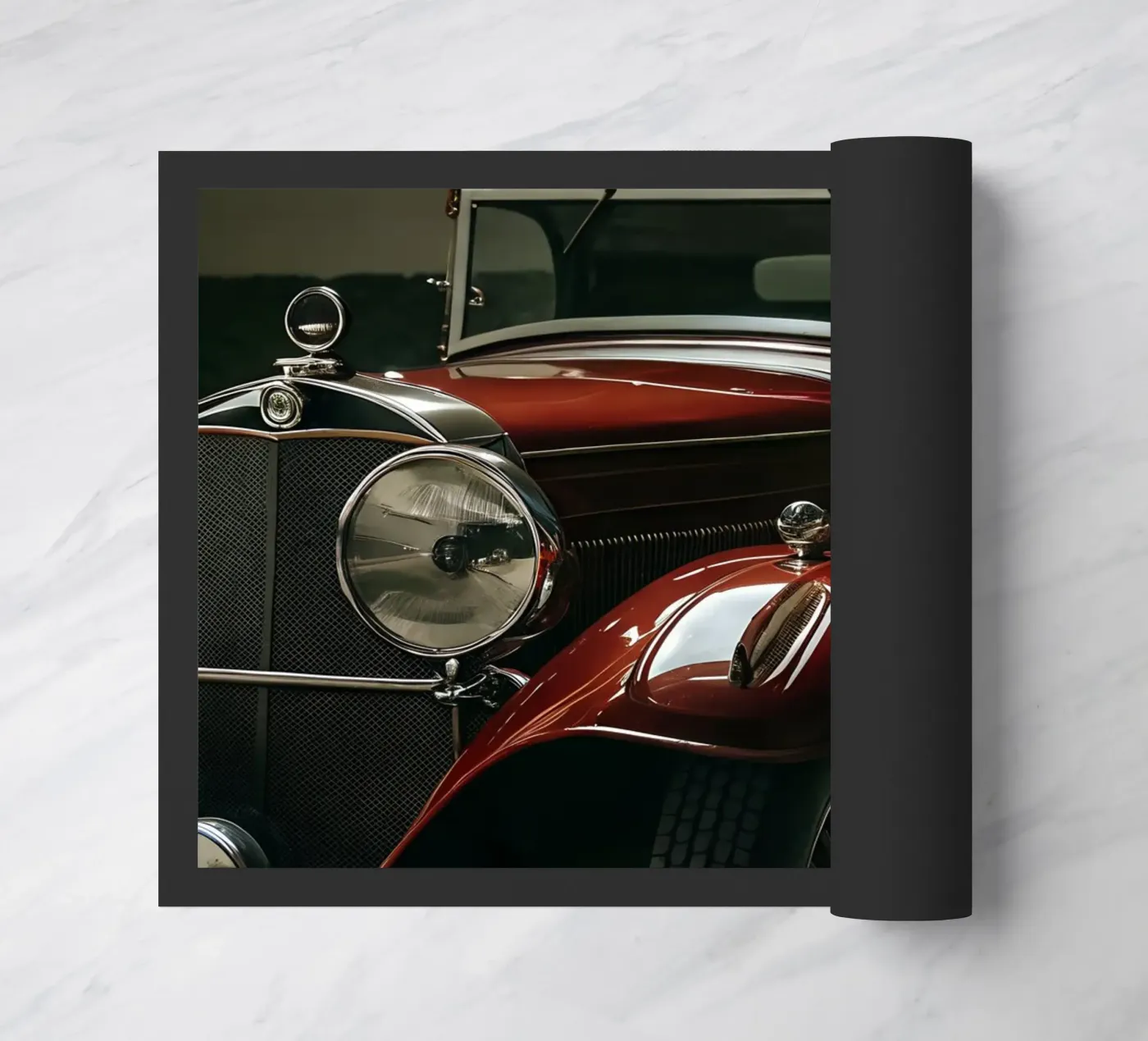 Einzigartiger roter Oldtimer Fußmatte von CAR EDITION