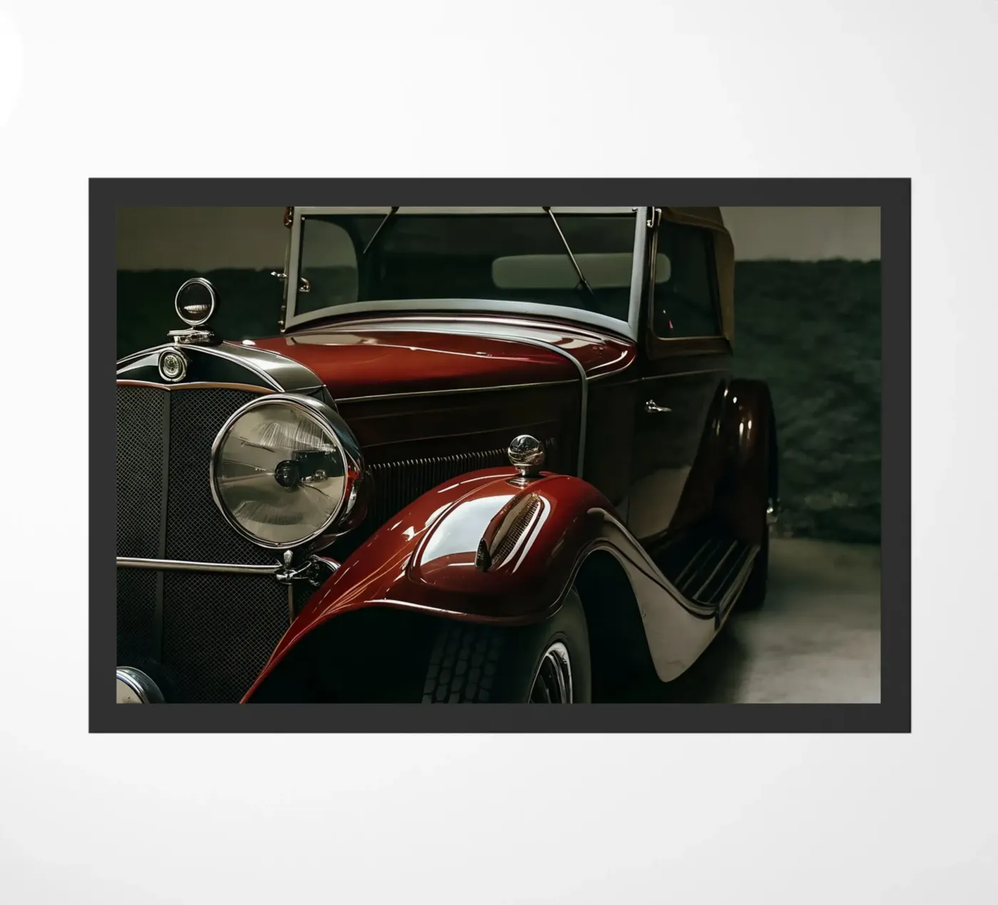 Einzigartiger roter Oldtimer Fußmatte von CAR EDITION