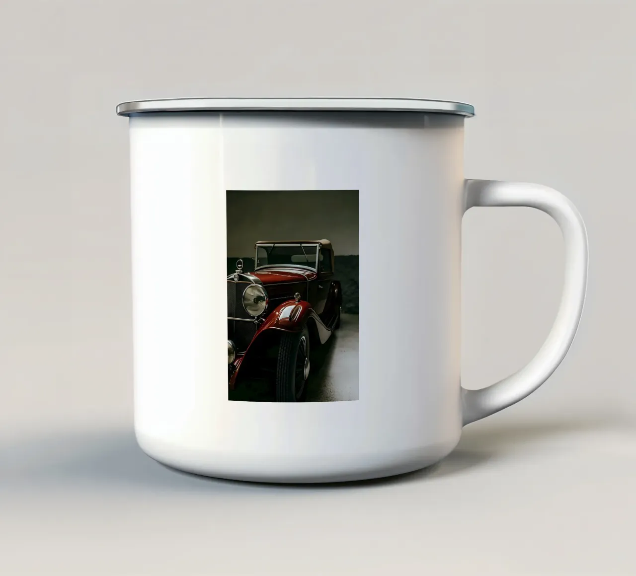 Auto d'epoca rossa unica nel suo genere tazza in smalto da CAR EDITION