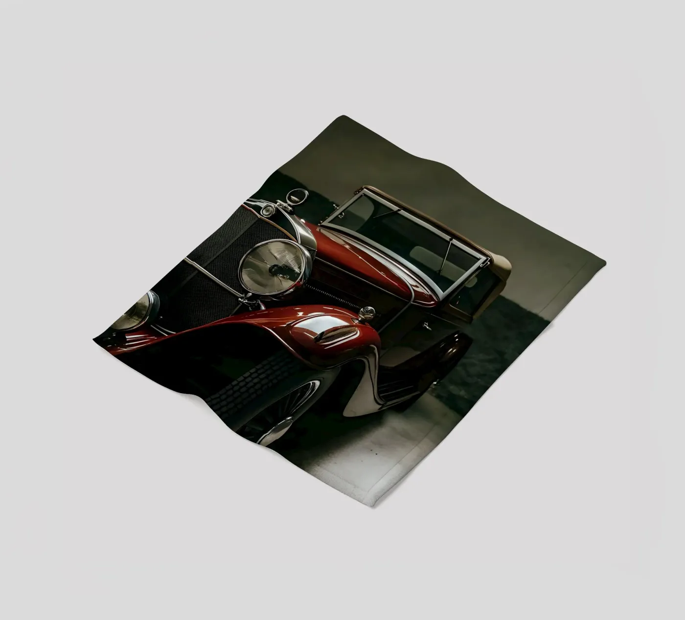 Einzigartiger roter Oldtimer Fleecedecke von CAR EDITION