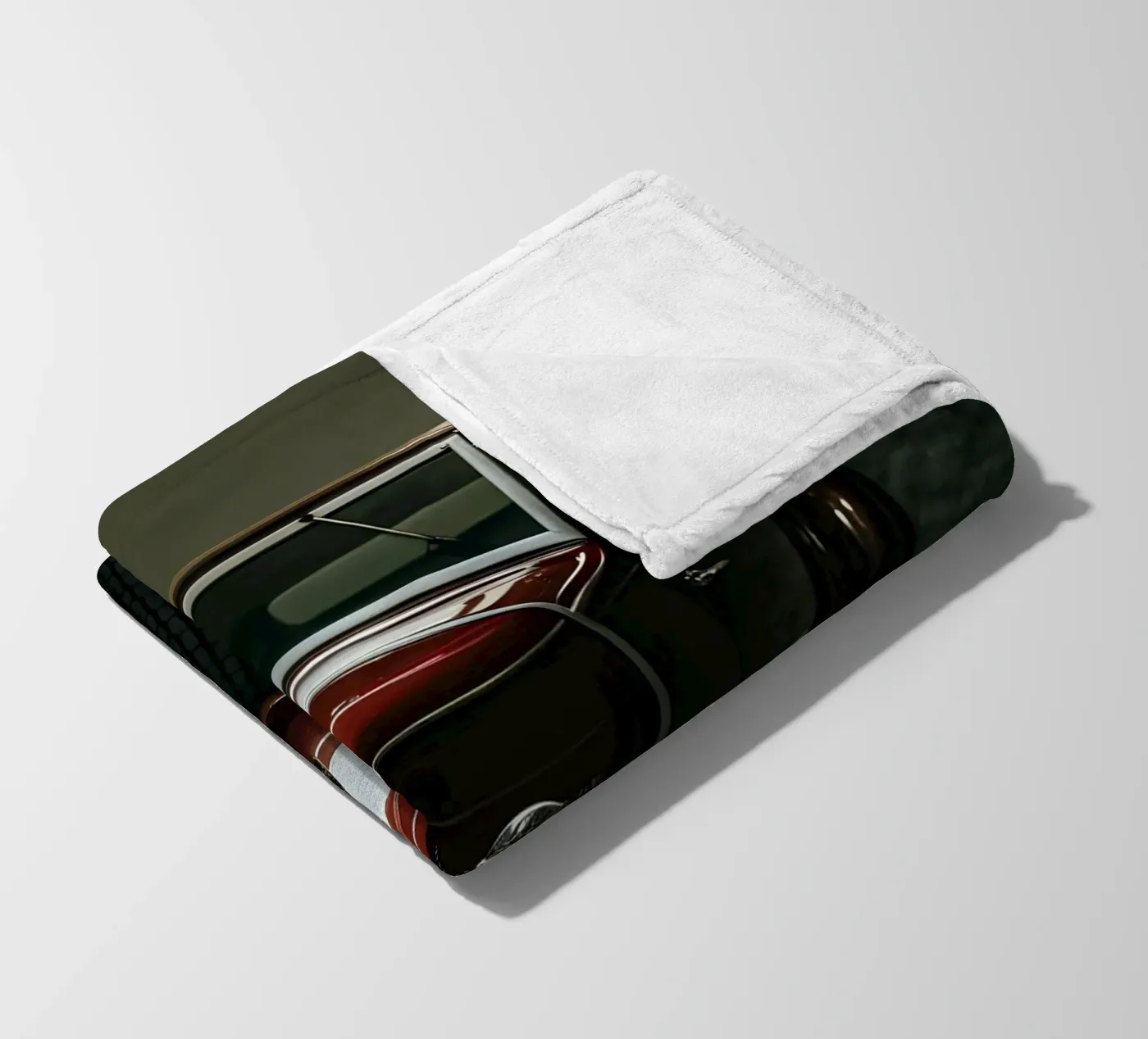 Einzigartiger roter Oldtimer Fleecedecke von CAR EDITION