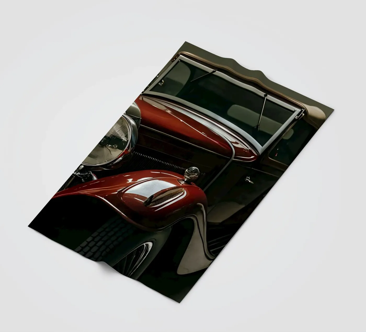 Einzigartiger roter Oldtimer Fleecedecke von CAR EDITION