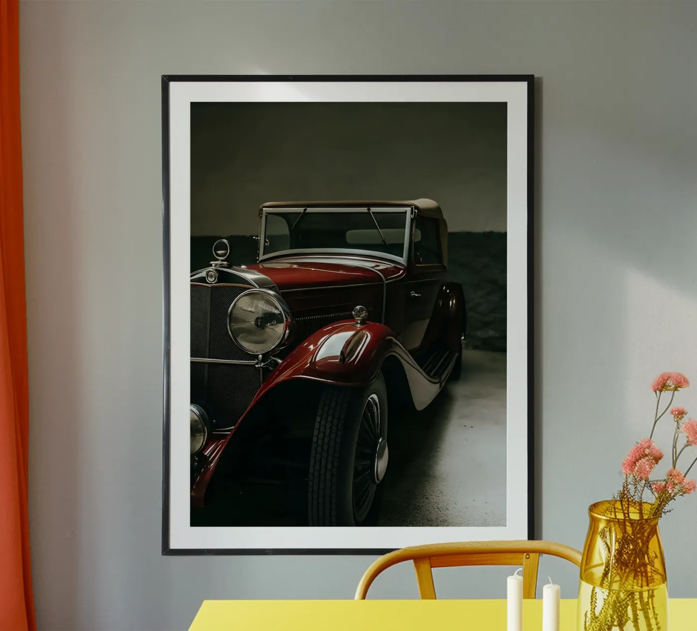 Einzigartiger roter Oldtimer Poster von CAR EDITION