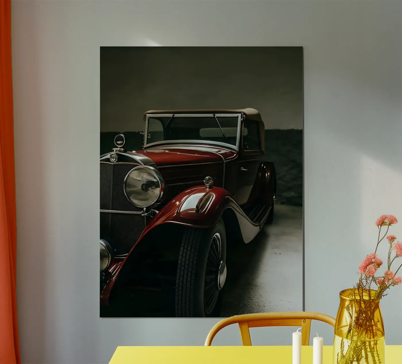 Einzigartiger roter Oldtimer Poster von CAR EDITION
