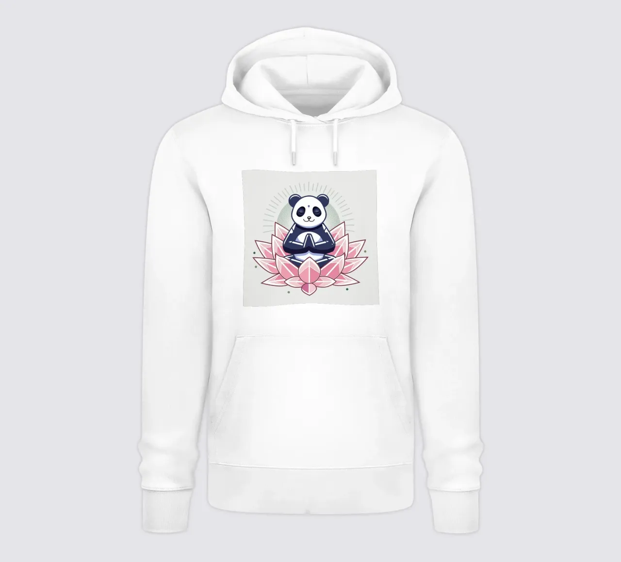 Panda in meditazione su un fiore di loto felpa con cappuccio da namosh