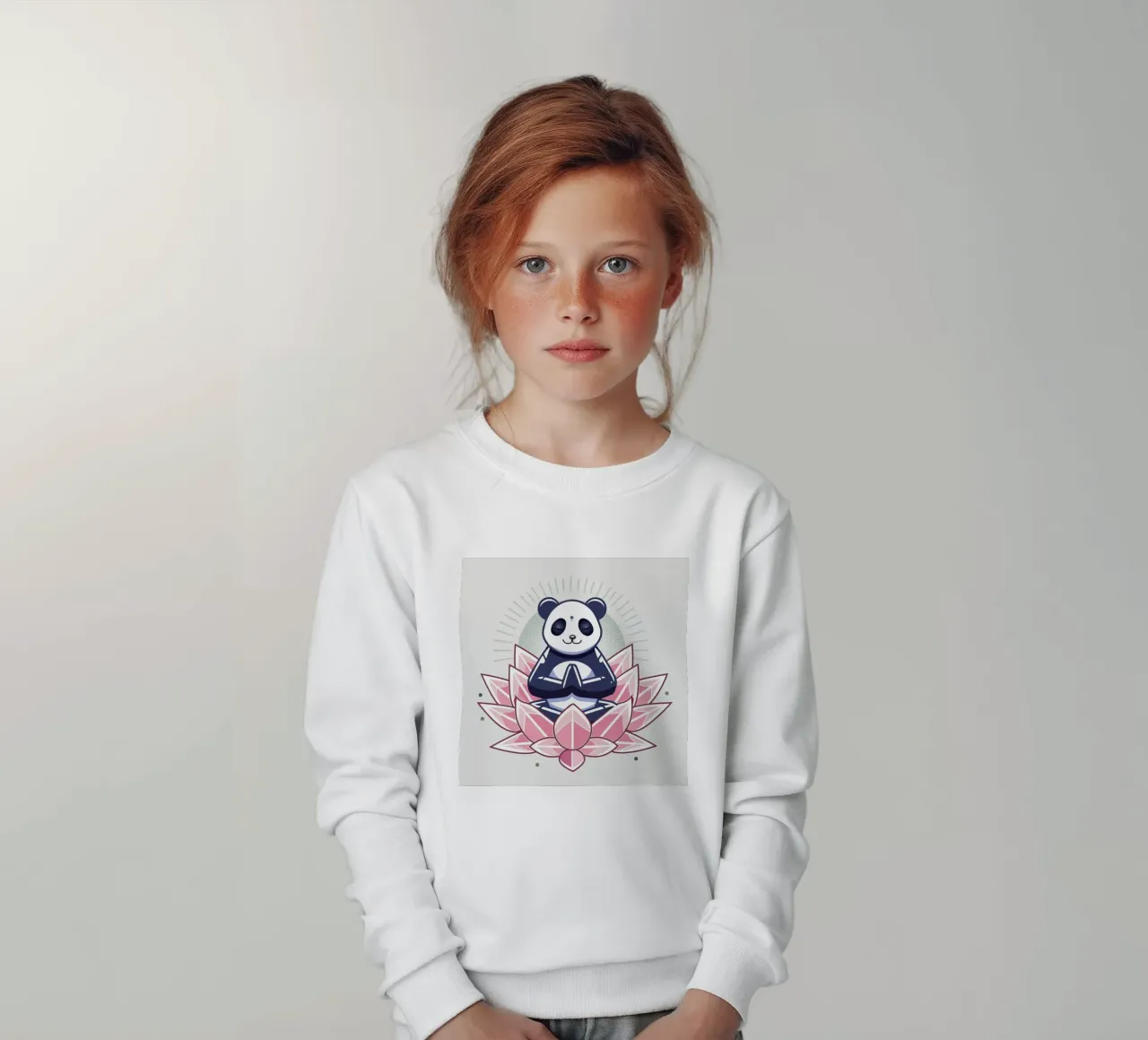 Panda in meditazione su un fiore di loto felpa bambino da namosh