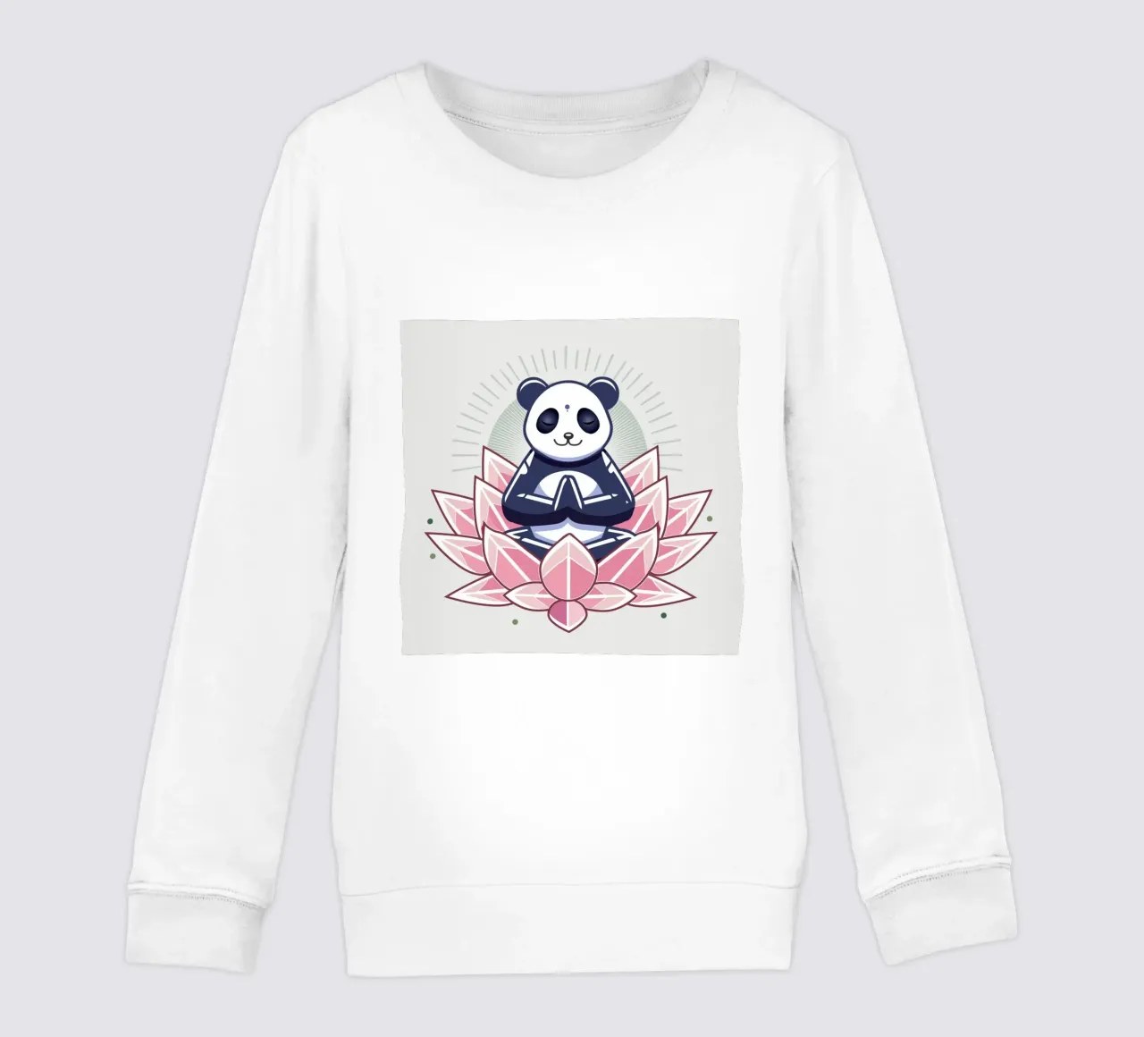 Panda in meditazione su un fiore di loto felpa bambino da namosh