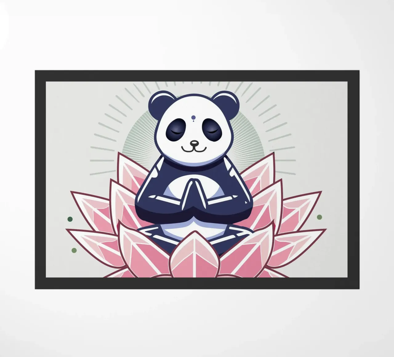 Panda in meditazione su un fiore di loto zerbino da namosh