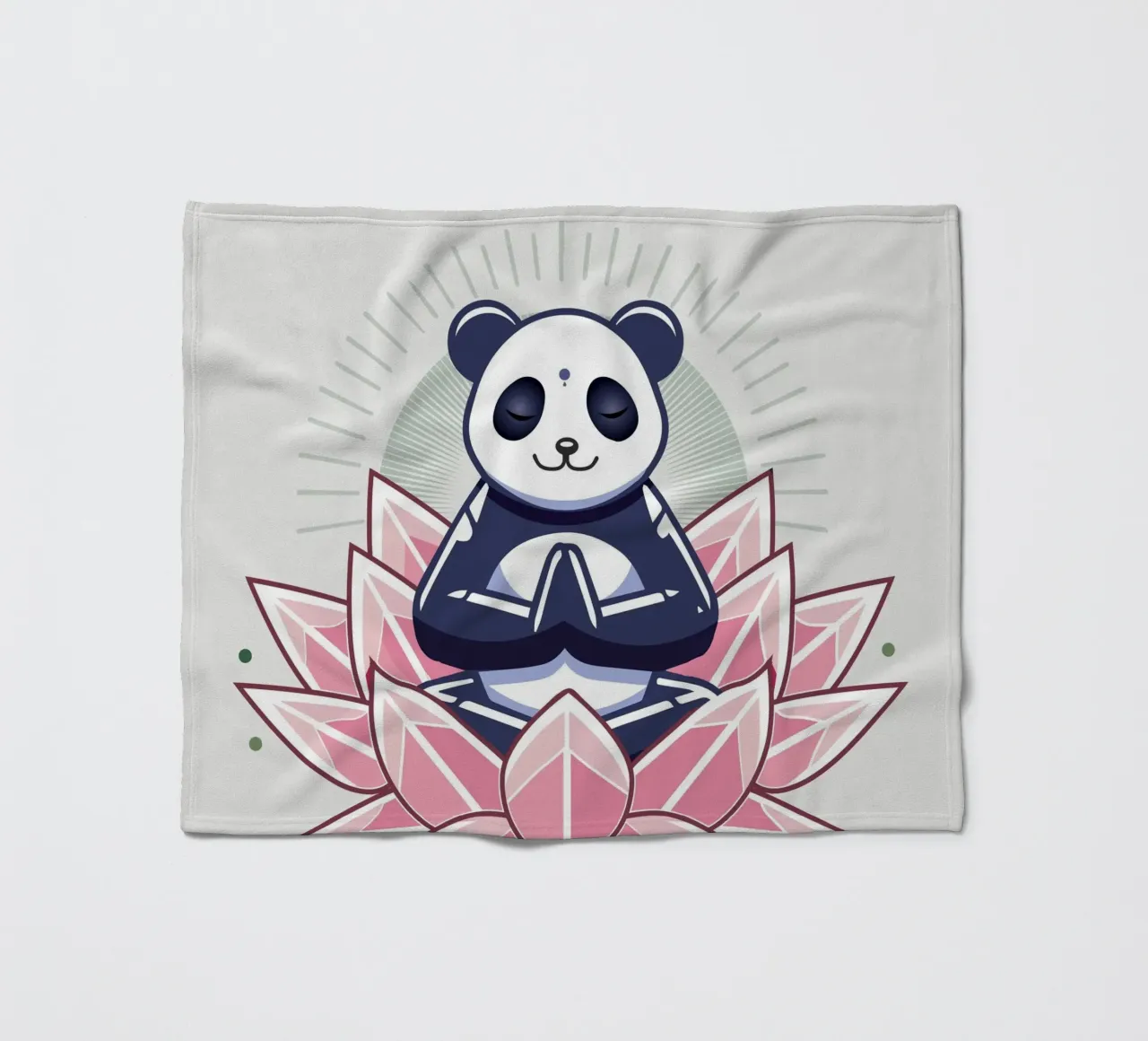 Panda in meditazione su un fiore di loto coperta in pile da namosh
