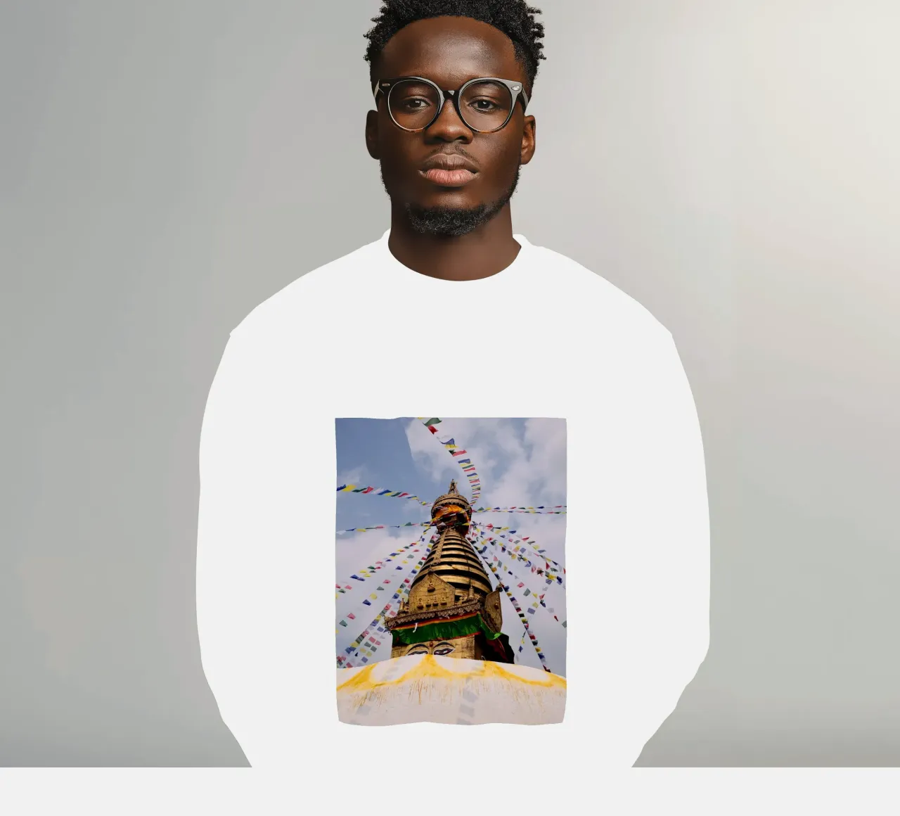 Eyes of Enlightenment Stupa sweatshirt van FujiPrints