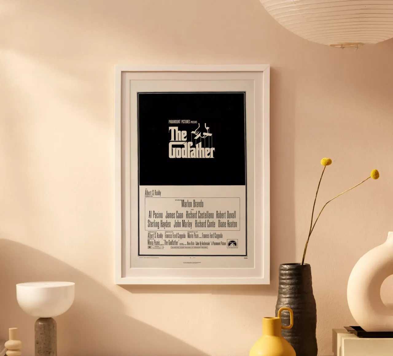 ‘The Godfather’ Retro Movie Posters poster con telaio in alluminio da Gallery Print and Art Limited