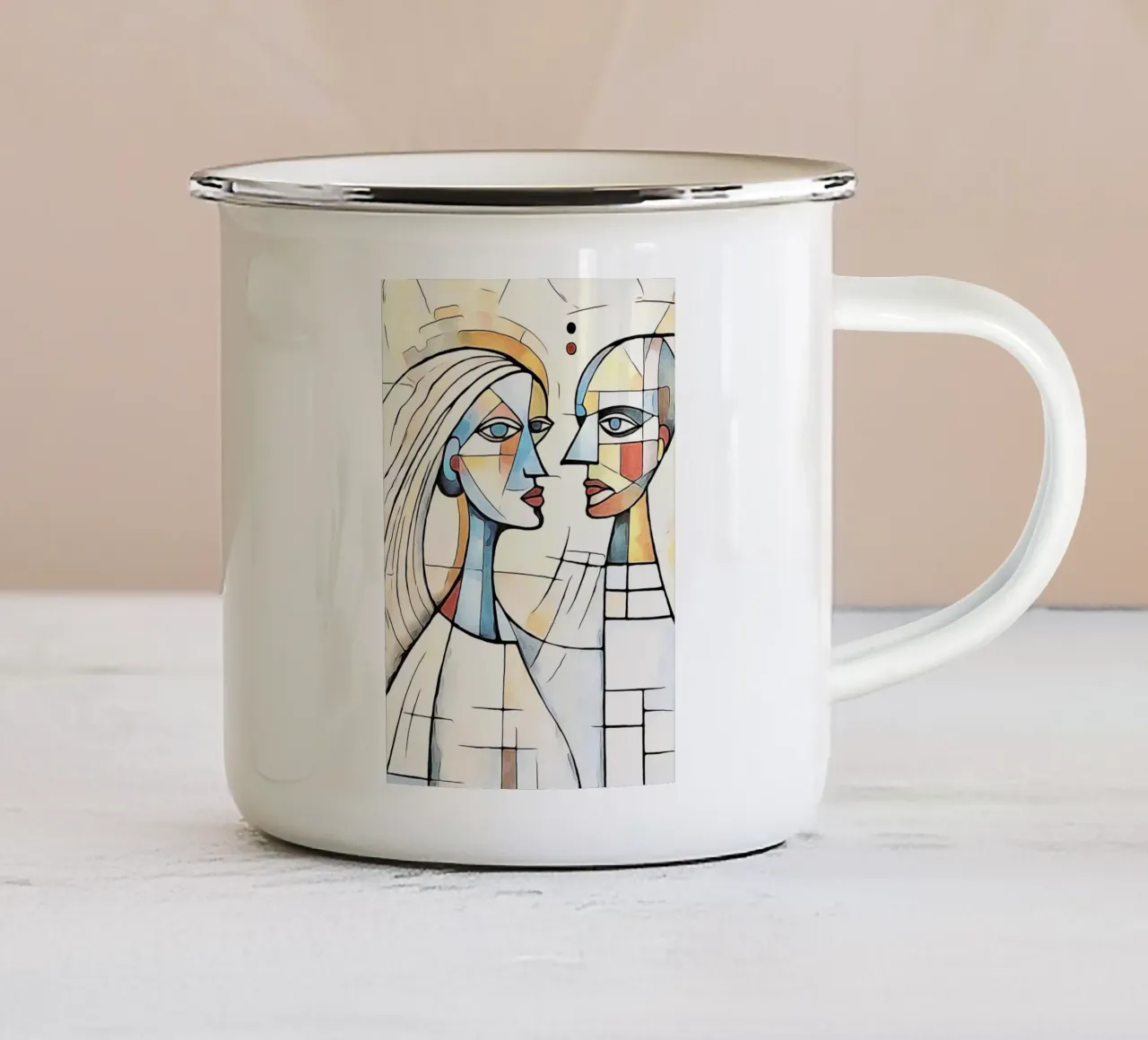 coppie astratte, motivo 1 tazza in smalto da ZAMART