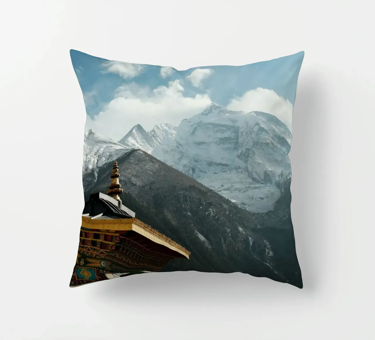 Annapurna Sanctuary in the Sky cuscino da FujiPrints