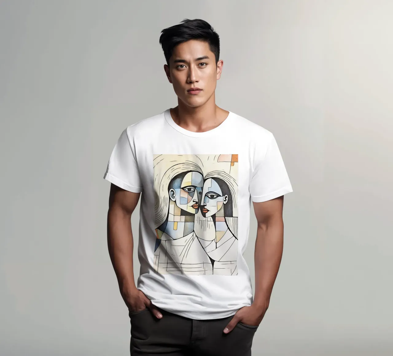 abstract pairs, motif 3 t-shirt by ZAMART