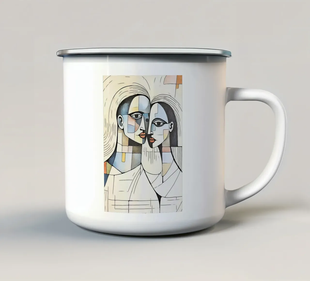 coppie astratte, motivo 3 tazza in smalto da ZAMART