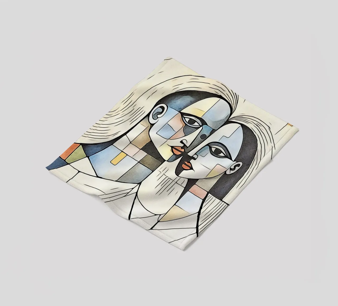 abstract pairs, motif 3 fleece blanket by ZAMART