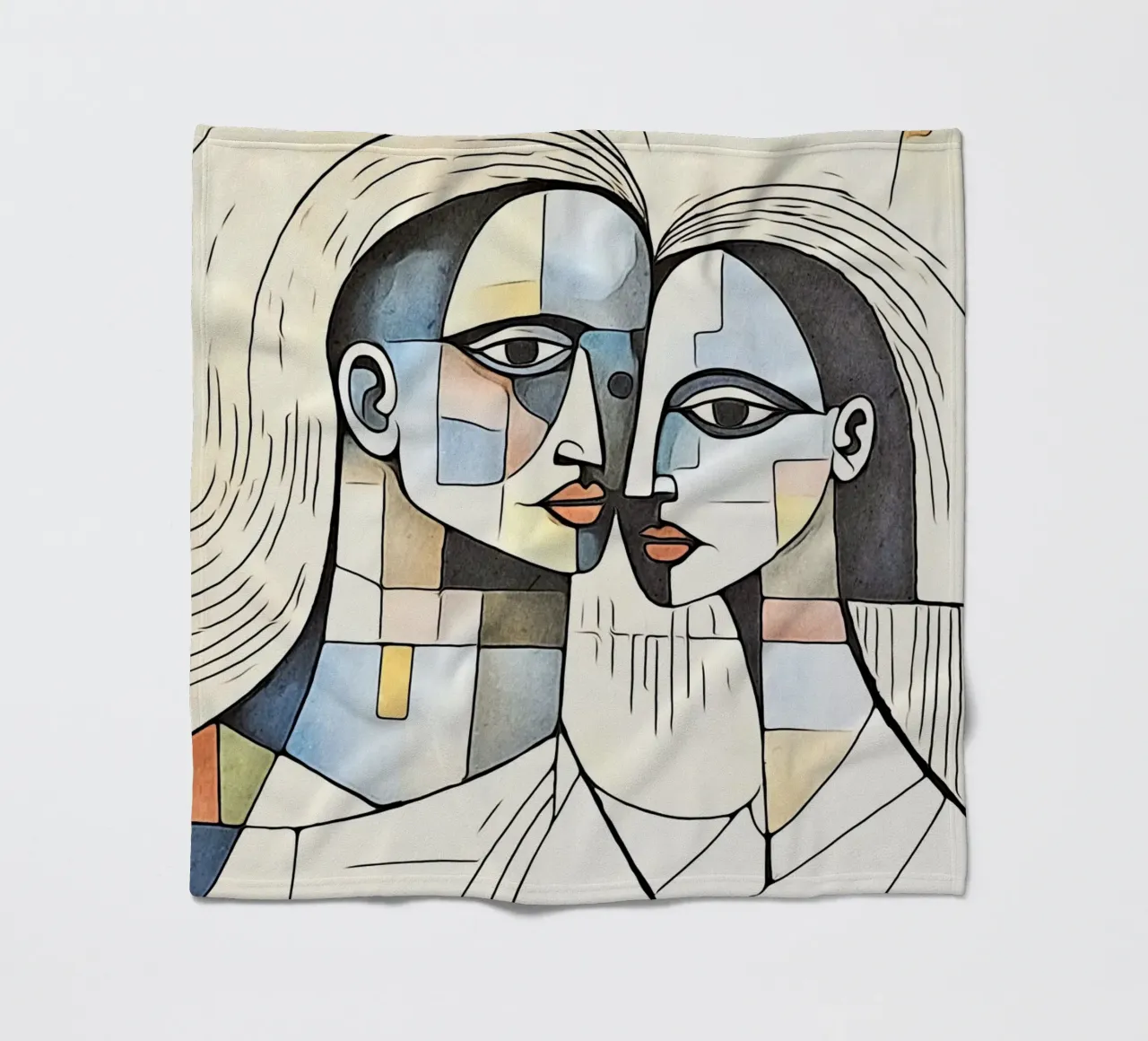 abstract pairs, motif 3 fleece blanket by ZAMART