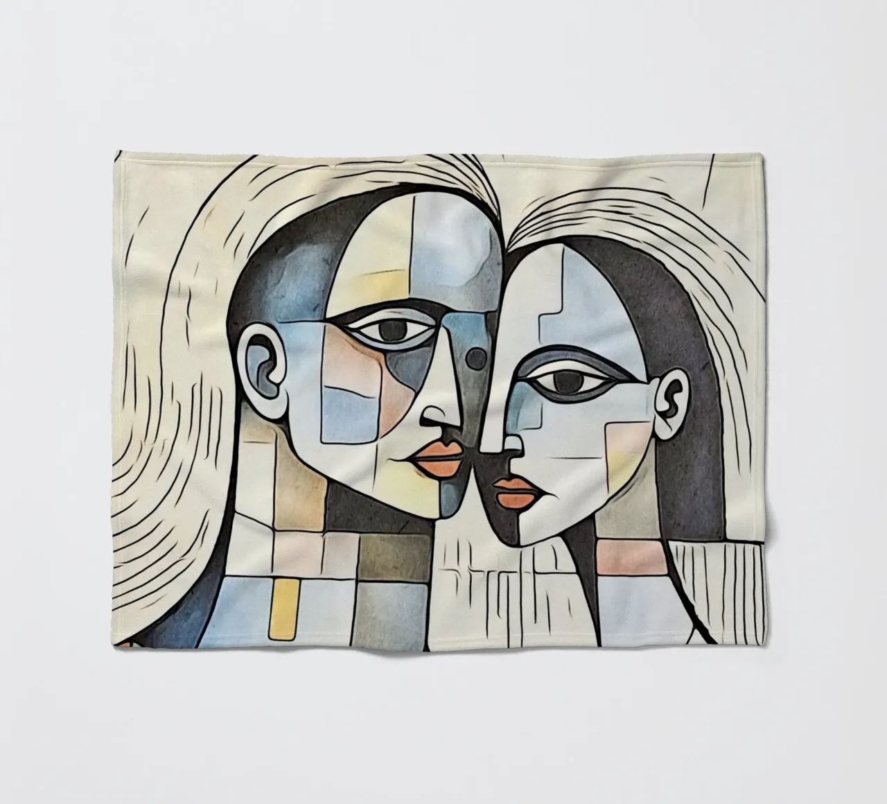 abstract pairs, motif 3 fleece blanket by ZAMART