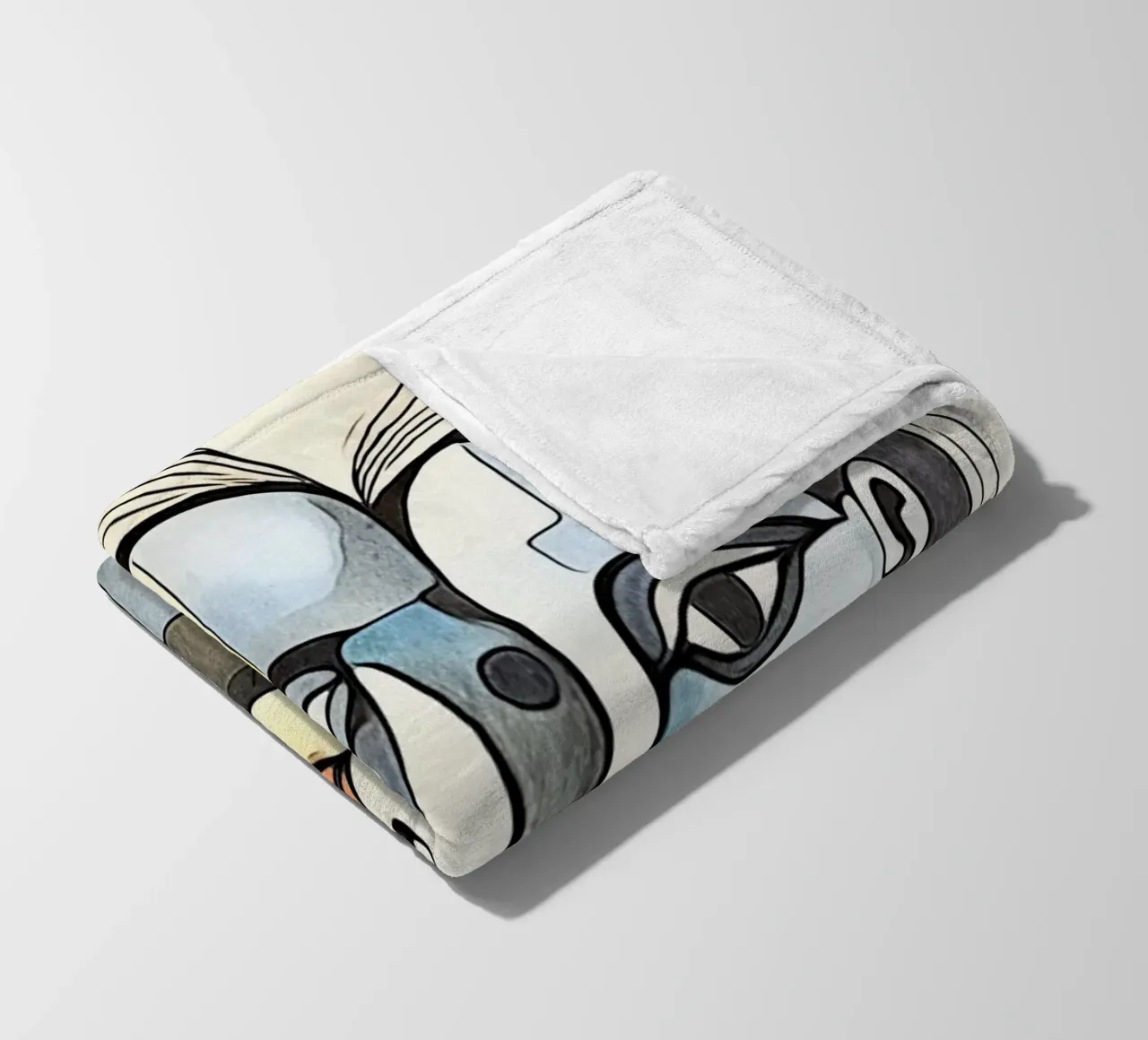 abstract pairs, motif 3 fleece blanket by ZAMART