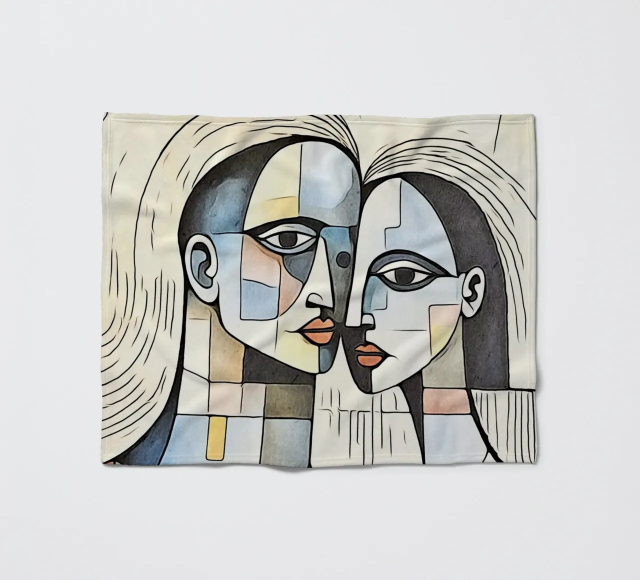 abstract pairs, motif 3 fleece blanket by ZAMART