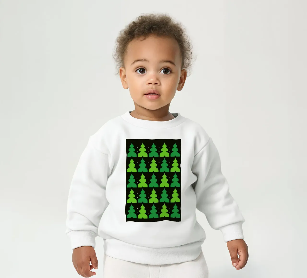 Green Christmas Forest Baby Sweatshirt von Bo Lundberg