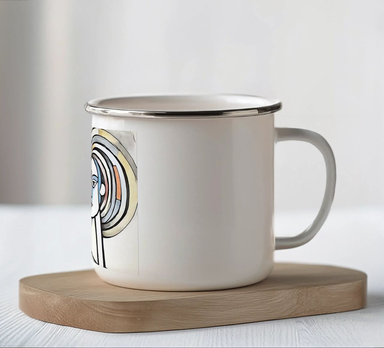 coppie astratte, motivo 4 tazza in smalto da ZAMART